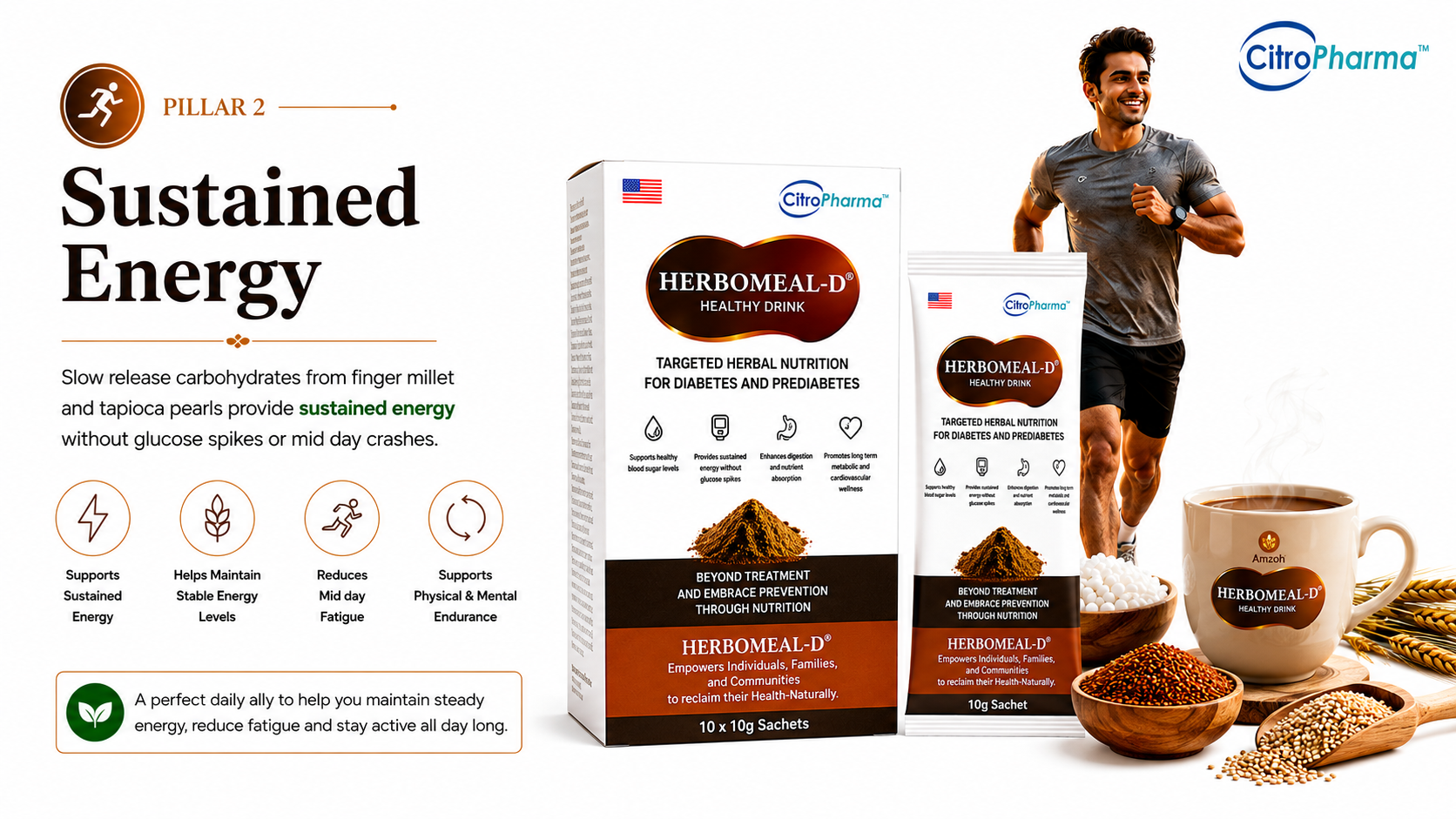 Active daily life and healthy grains theme